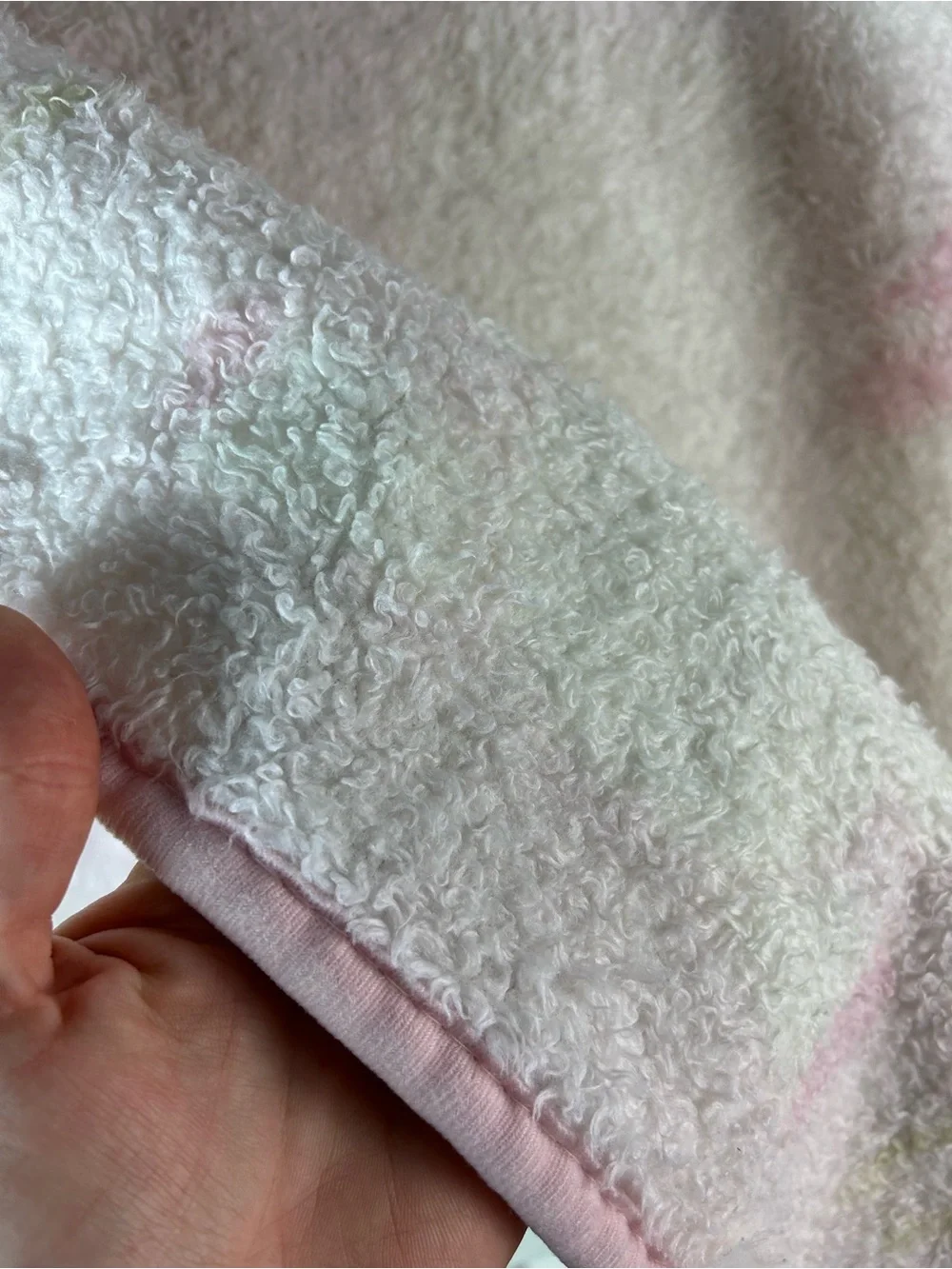 Vintage Carter's Pink White Bunny Rabbit Baby Blanket Throw Butterfly Flower